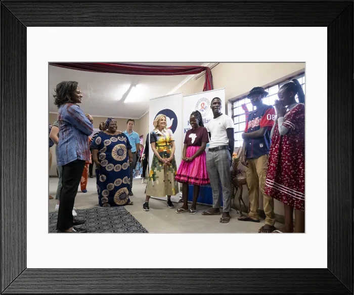 Framed Print : First Lady Jill Biden and the First Lady of Namibia Monica Geingos visit Hope Initiative for Southern Africa Framed Print : First Lady Jill Biden and the First Lady of Namibia Monica Geingos visit Hope Initiative for Southern Africa