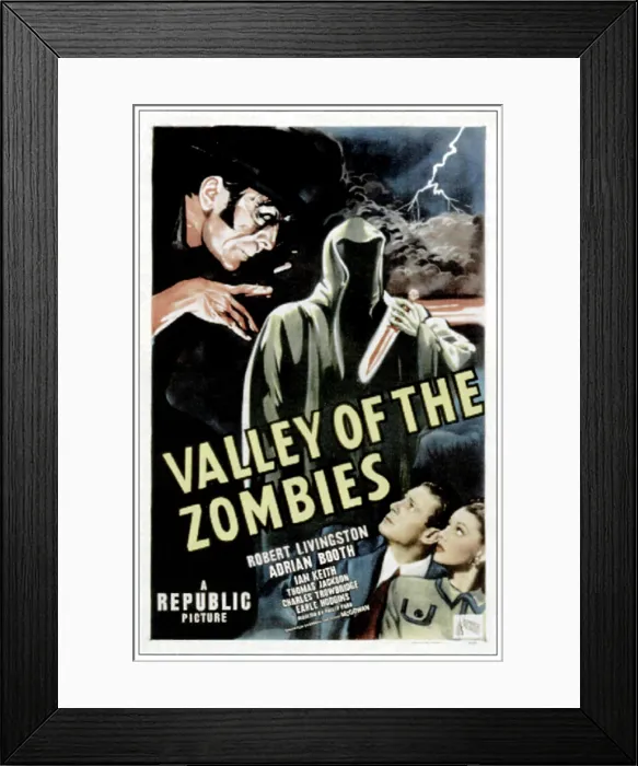 Framed Print : VALLEY OF THE ZOMBIES, top left: Ian Keith, bottom right from left: Robert Livingston, Adrian Booth, 1946 Framed Print : VALLEY OF THE ZOMBIES, top left: Ian Keith, bottom right from left: Robert Livingston, Adrian Booth, 1946