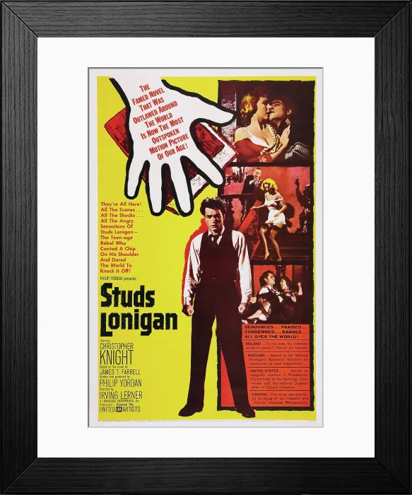 Framed Print : STUDS LONIGAN, US poster, Christopher Knight, 1960