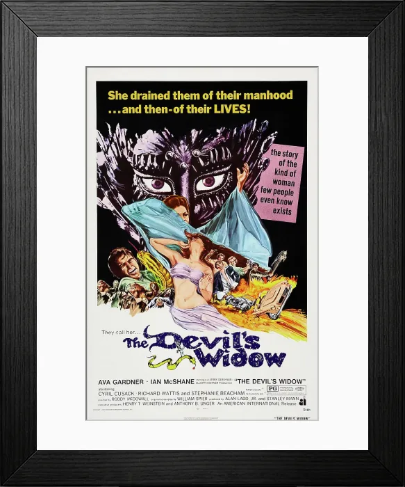 Framed Print : THE DEVIL'S WIDOW, (aka THE BALLAD OF TAM LIN), US poster art, Ian McShane, Ava Gardner, 1970