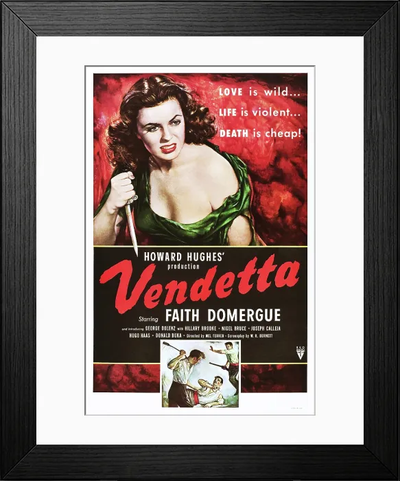 Framed Print : VENDETTA, top: Faith Domergue, 1950 Framed Print : VENDETTA, top: Faith Domergue, 1950