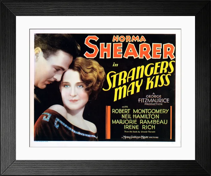 Framed Print : STRANGERS MAY KISS, US poster, from left: Neil Hamilton, Norma Shearer, 1931