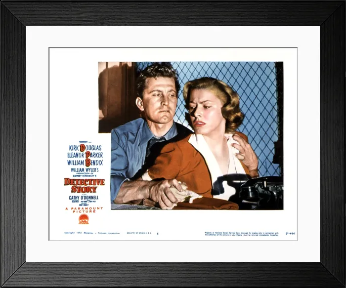 Framed Print : DETECTIVE STORY, Kirk Douglas, Eleanor Parker, 1951