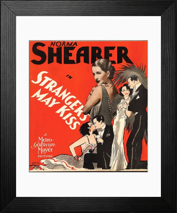 Framed Print : STRANGERS MAY KISS, Norma Shearer on window card, 1931 Framed Print : STRANGERS MAY KISS, Norma Shearer on window card, 1931