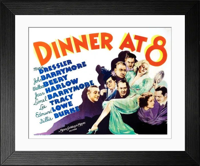 Framed Print : DINNER AT EIGHT, (aka DINNER AT 8), Lee Tracy, Marie Dressler, Billie Burke, Wallace Beery, Lionel Barrymore, John Barrymore, Edmund Lowe, 1933