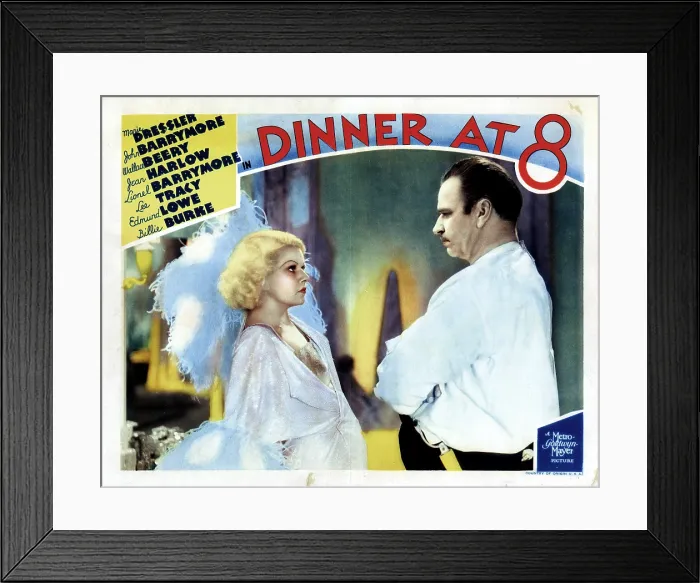 Framed Print : DINNER AT EIGHT, (aka DINNER AT 8), from left, Jean Harlow, Wallace Beery, 1933