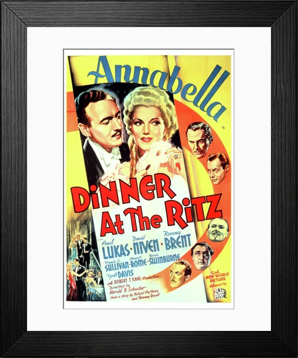 Framed Print : DINNER AT THE RITZ, David Niven, Annabella, 1937, TM and Copyright (c)20th Century Fox Film Corp. All rights reserved