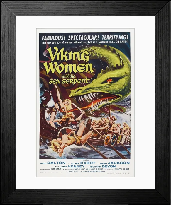 Framed Print : VIKING WOMEN AND THE SEA SERPENT, US poster, 1957