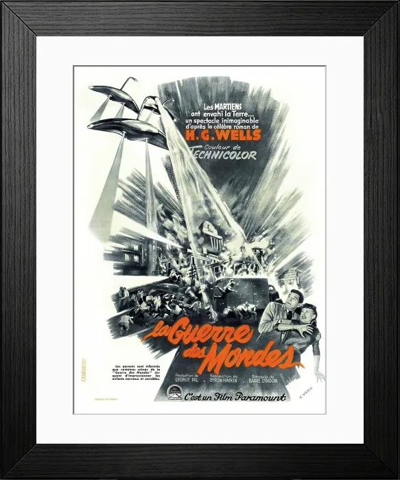 Framed Print : THE WAR OF THE WORLDS, (aka LA GUERRE DES MONDES), French poster art, 1953