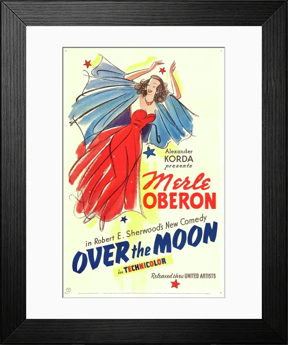 Framed Print : OVER THE MOON, US poster art, Merle Oberon, 1939
