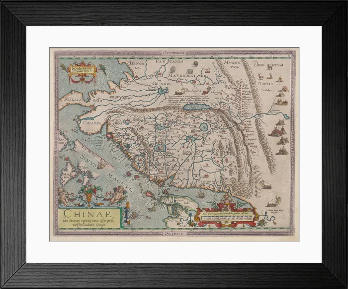 Framed Print : A NEW DESCRIPTION OF CHINA, 1588, was first published in Abraham Ortelius, Theatrum Orbis Terrarum, (Mirror of the World), the first true modern atlas Framed Print : A NEW DESCRIPTION OF CHINA, 1588, was first published in Abraham Ortelius, Theatrum Orbis Terrarum, (Mirror of the World), the first true modern atlas
