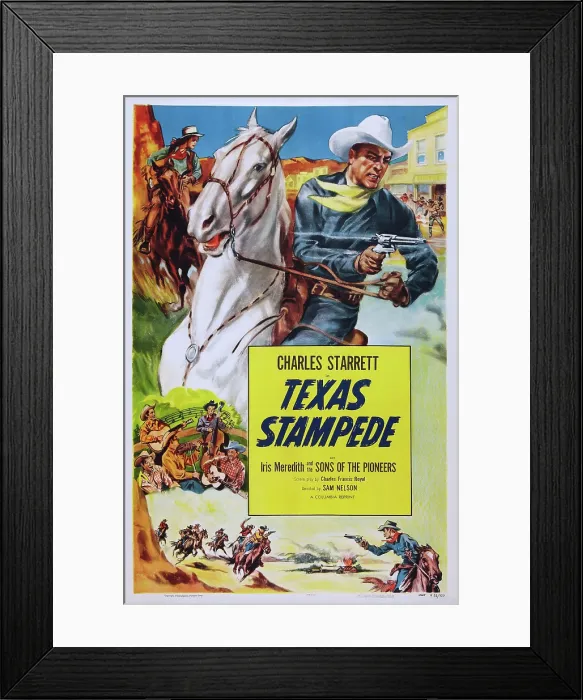 Framed Print : TEXAS STAMPEDE, US poster art, Charles Starrett, 1939