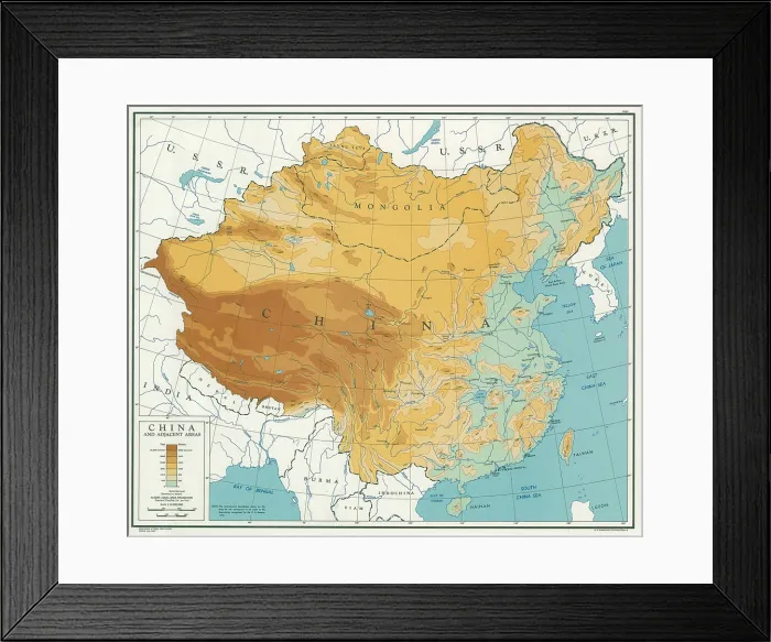Framed Print : CHINA AND ADJACENT AREAS, 1947 Framed Print : CHINA AND ADJACENT AREAS, 1947