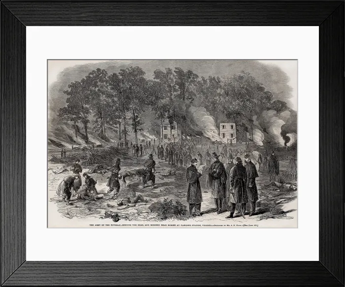 Framed Print : US Civil War, Peninsula Campaign, April-August, 1862. Scene on June 3rd, 1862, after the Battle of Fair Oaks /  Battle of Seven Pines