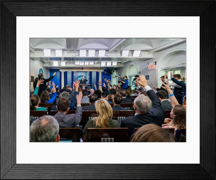Framed Print : Jake Sullivan, National Security Advisor, joins Press Secretary Jen Psaki, at a press briefing, June 7, 2021