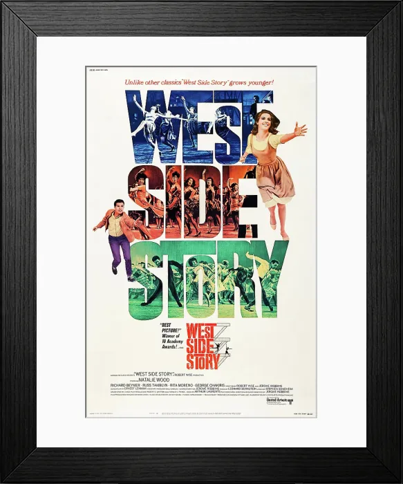 Framed Print : WEST SIDE STORY, US poster art, l-r: Richard Beymer, Natalie Wood, 1961