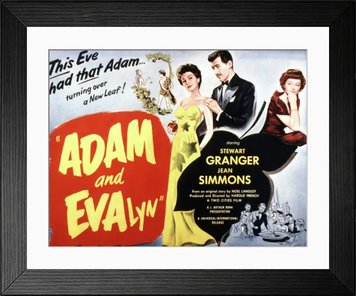 Framed Print : ADAM AND EVELYNE, (aka ADAM AND EVALYN), Jean Simmons, Stewart Granger, Helen Cherry, 1949