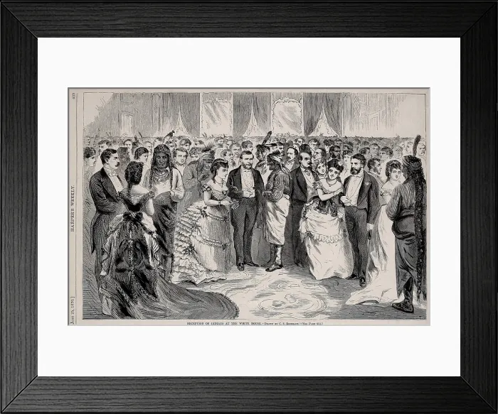Framed Print : President Ulysses Grant held a reception for Native Americans at the White House, on June 6, 1870. Among the attendees was Red Cloud, a signer of the 1868 Treaty of Laramie