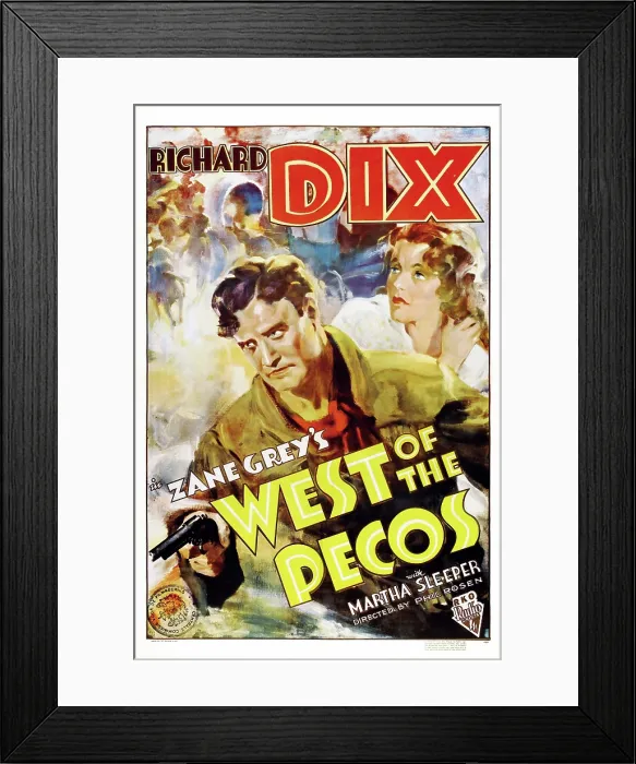 Framed Print : WEST OF THE PECOS, from left: Richard Dix, Martha Sleeper, 1934