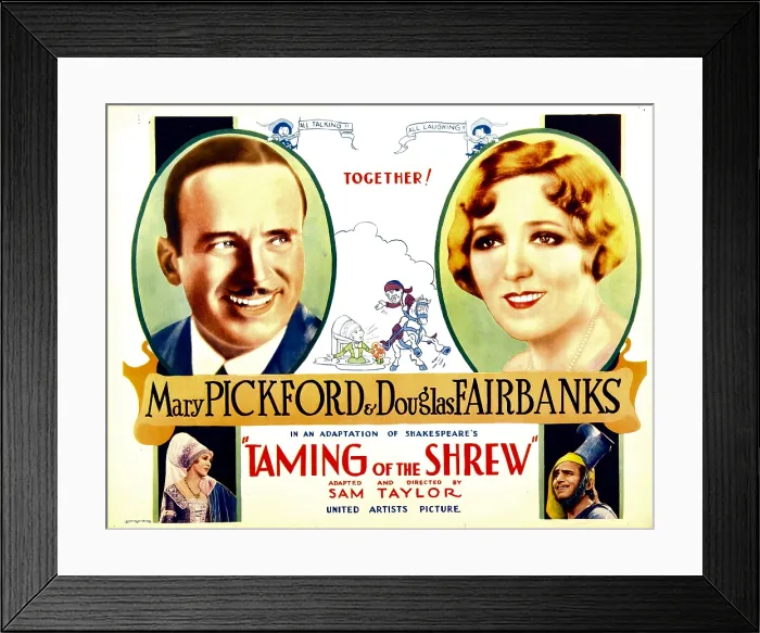 Framed Print : THE TAMING OF THE SHREW, top from left: Douglas Fairbanks, Mary Pickford, bottom from left: Mary Pickford, Douglas Fairbanks, 1929 Framed Print : THE TAMING OF THE SHREW, top from left: Douglas Fairbanks, Mary Pickford, bottom from left: Mary Pickford, Douglas Fairbanks, 1929