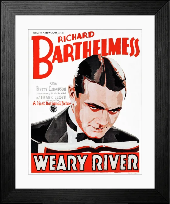 Framed Print : WEARY RIVER, Richard Barthelmess on window card, 1929