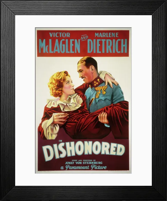 Framed Print : DISHONORED, Marlene Dietrich, Victor McLaglen, 1931