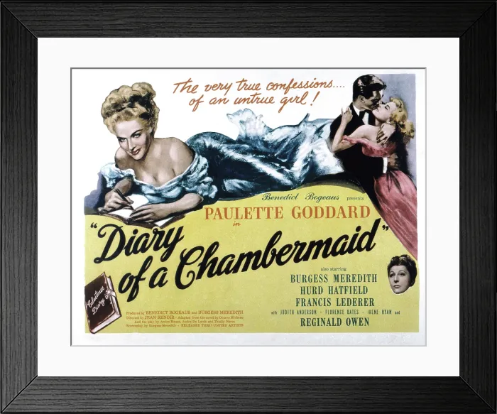 Framed Print : THE DIARY OF A CHAMBERMAID, Paulette Goddard, 1946