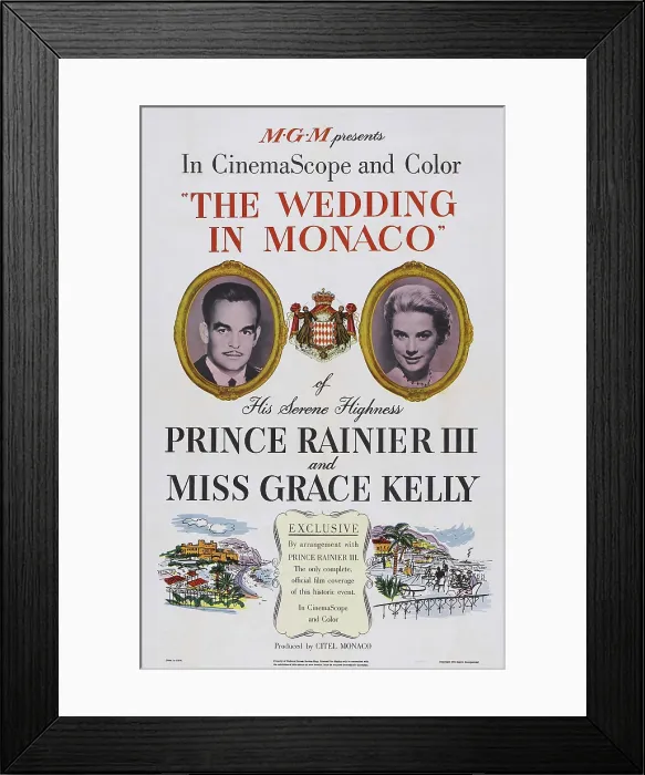 Framed Print : THE WEDDING IN MONACO, US poster art, from left: Prince Rainier of Monaco, Grace Kelly, 1956