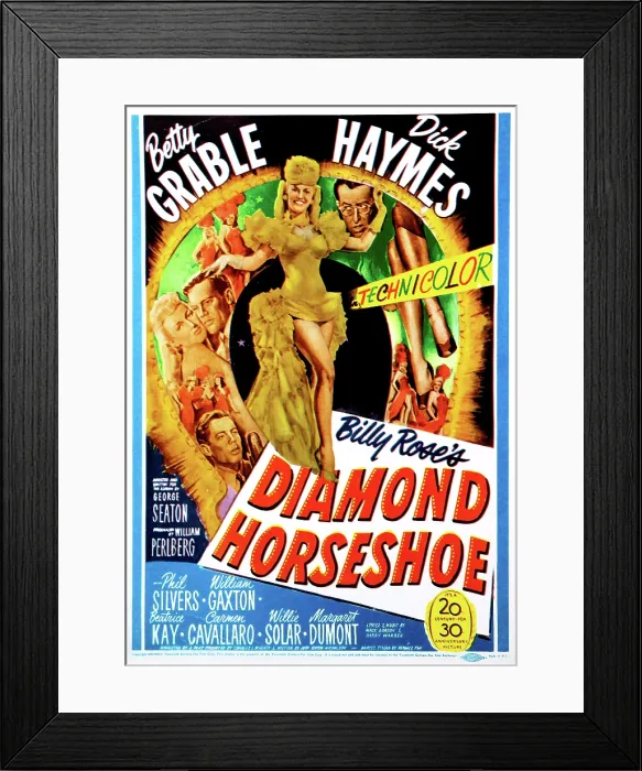 Framed Print : DIAMOND HORSESHOE, (aka BILLY ROSE'S DIAMOND HORSESHOE), Betty Grable, Dick Haymes, Phil Silvers, 1945, TM and copyright 20th Century Fox Film Corp. All rights reserved