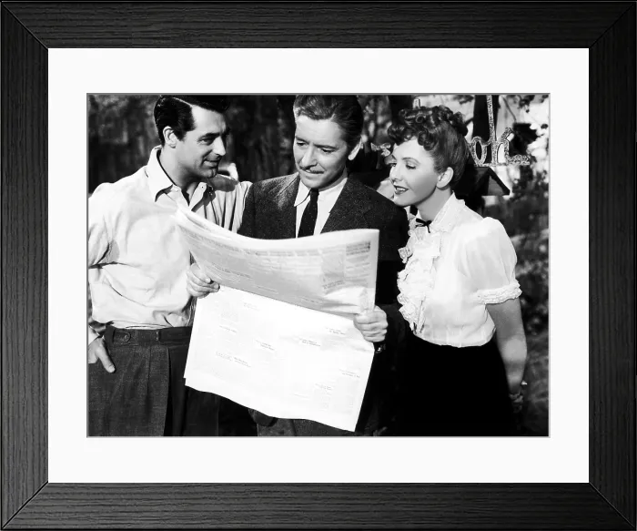 Framed Print : THE TALK OF THE TOWN, Cary Grant, Ronald Colman, Jean Arthur, 1942