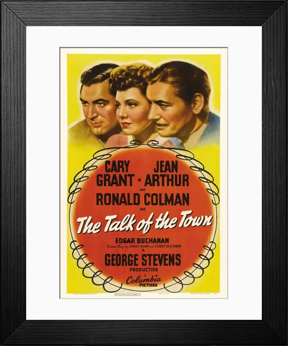 Framed Print : THE TALK OF THE TOWN, top from left: Cary Grant, Jean Arthur, Ronald Colman, 1942