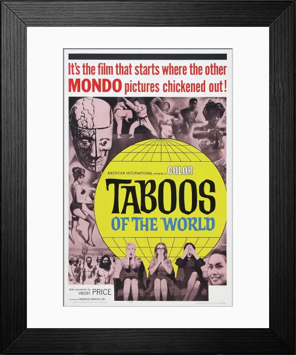 Framed Print : TABOOS OF THE WORLD, (aka I TABU), US poster art, 1964 Framed Print : TABOOS OF THE WORLD, (aka I TABU), US poster art, 1964