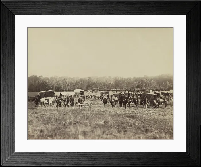 Framed Print : Ambulances of the 57th New York Volunteers near Fredericksburg, Virginia, 1864 Framed Print : Ambulances of the 57th New York Volunteers near Fredericksburg, Virginia, 1864