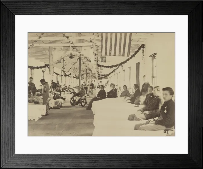 Framed Print : Union soldiers in Ward K, Armory Square Hospital, Washington, DC, in August 1865