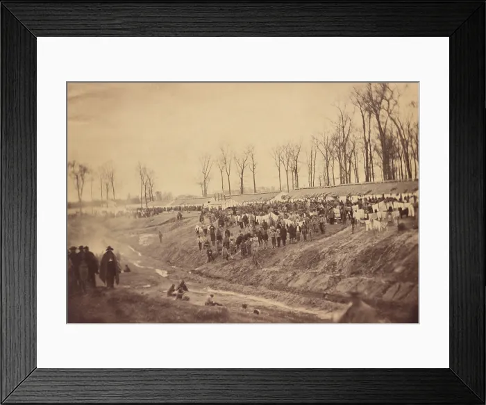Framed Print : Confederate prisoners were interned at Camp Morton, Indianapolis, during the US Civil War. These men were possibly captured at battles of Fort Henry and Fort Donelson