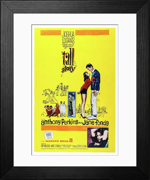 Framed Print : TALL STORY, US poster art, bottom right: Jane Fonda; above right: Jane Fonda, Anthony Perkins, 1960 Framed Print : TALL STORY, US poster art, bottom right: Jane Fonda; above right: Jane Fonda, Anthony Perkins, 1960