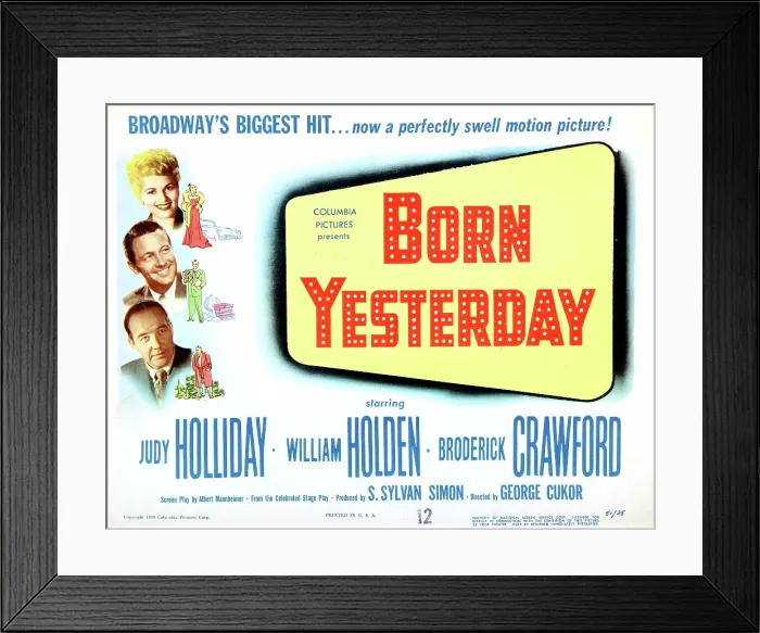 Framed Print : BORN YESTERDAY, Broderick Crawford, Judy Holliday, William Holden, 1950 Framed Print : BORN YESTERDAY, Broderick Crawford, Judy Holliday, William Holden, 1950