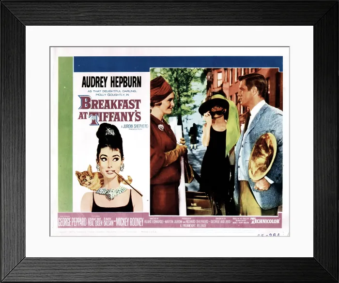 Framed Print : BREAKFAST AT TIFFANY'S, from left, Patricia Neal, Audrey Hepburn, George Peppard, 1961 Framed Print : BREAKFAST AT TIFFANY'S, from left, Patricia Neal, Audrey Hepburn, George Peppard, 1961