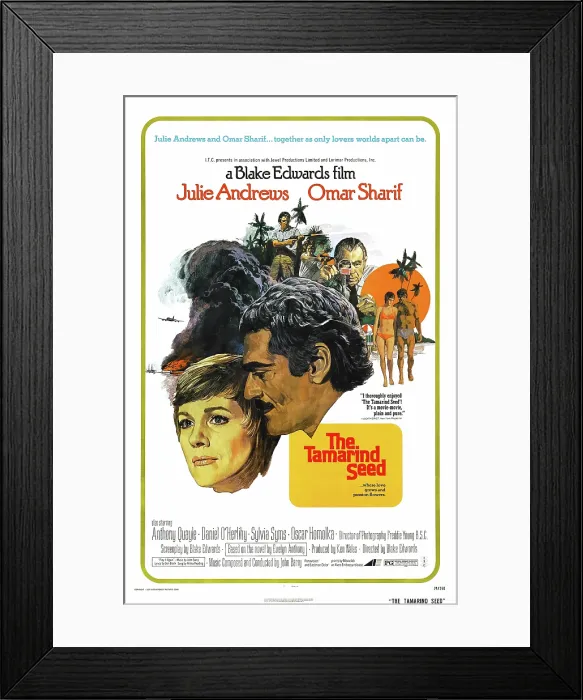 Framed Print : THE TAMARIND SEED, US poster, Julie Andrews, Omar Sharif, 1974