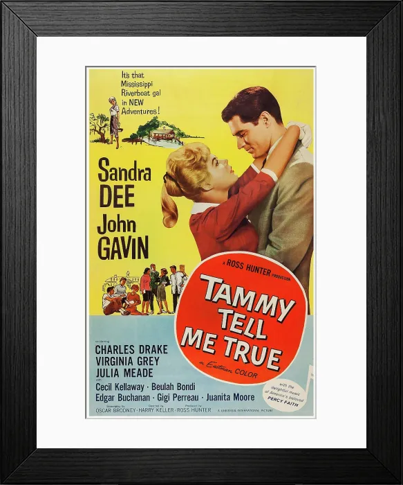 Framed Print : TAMMY TELL ME TRUE, US poster art, from left: Sandra Dee, John Gavin, 1961