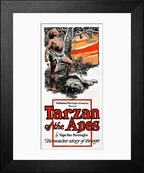 Framed Print : TARZAN OF THE APES, Elmo Lincoln, 1918
