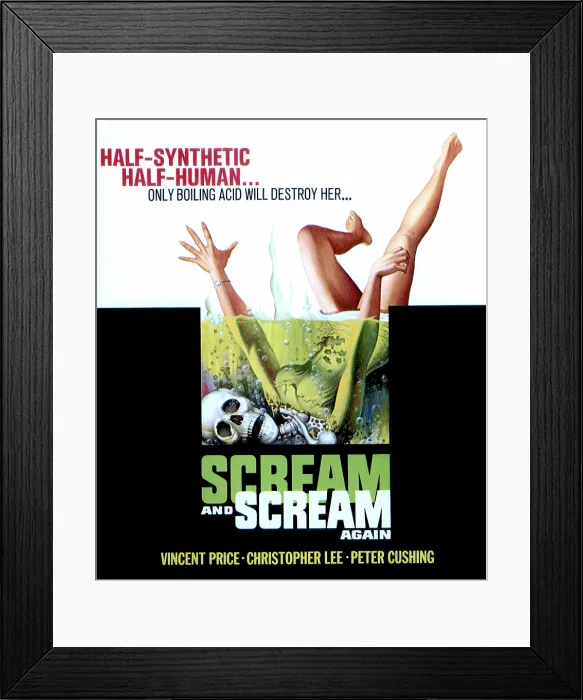 Framed Print : SCREAM AND SCREAM AGAIN, window card, 1970 Framed Print : SCREAM AND SCREAM AGAIN, window card, 1970