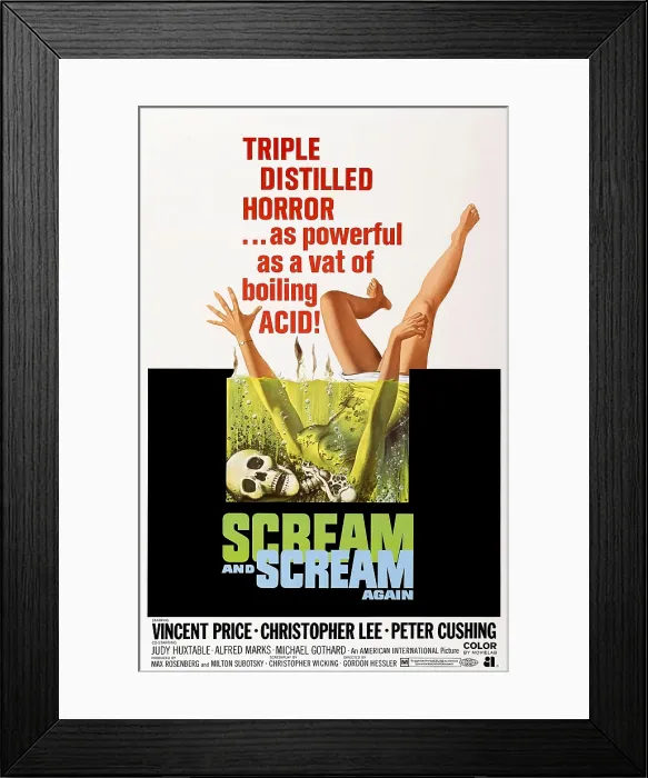 Framed Print : SCREAM AND SCREAM AGAIN, 1-sheet poster art, 1970
