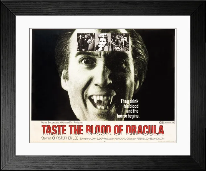 Framed Print : TASTE THE BLOOD OF DRACULA, Christopher Lee, 1970