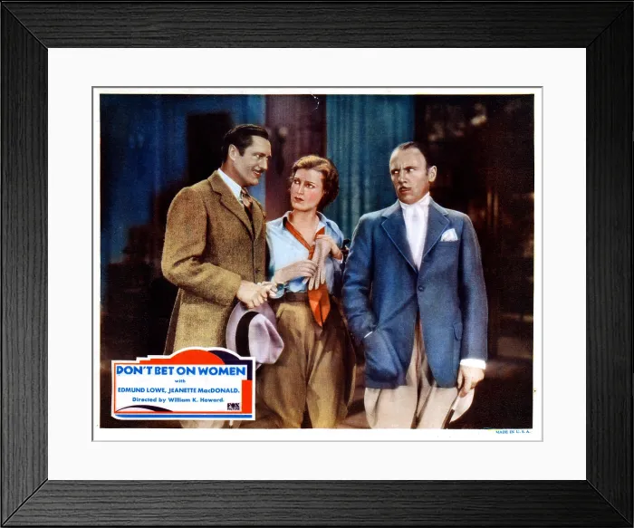 Framed Print : DON'T BET ON WOMEN, Edmund Lowe, Jeanette MacDonald, Roland Young, 1931, TM and copyright 20th Century Fox Film Corp. All rights reserved  /  Courtesy: Everett Collection