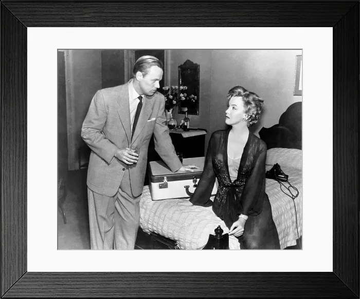 Framed Print : DON'T BOTHER TO KNOCK, from left, Richard Widmark, Marilyn Monroe, 1952, TM & Copyright 20th Century Fox Film Corp. All rights reserved