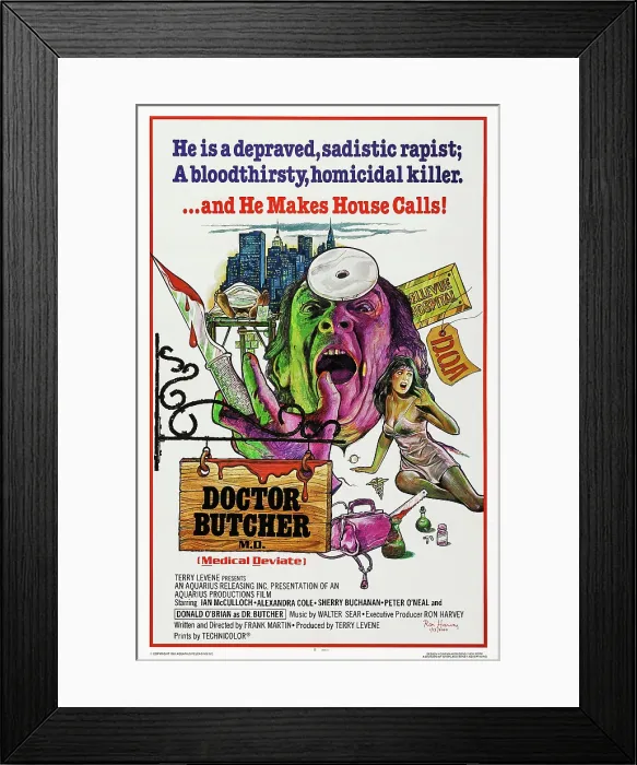 Framed Print : DOCTOR BUTCHER, M.D. (aka ZOMBI HOLOCAUST), US poster art, 1980, Aquarius Releasing / courtesy Everett Collection