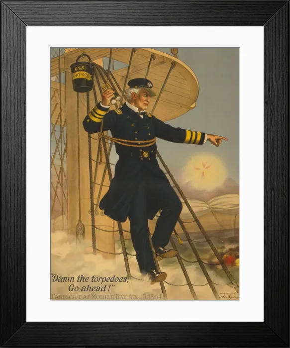 Framed Print : US Civil War. Battle of Mobile Bay, Aug. 5, 1864
