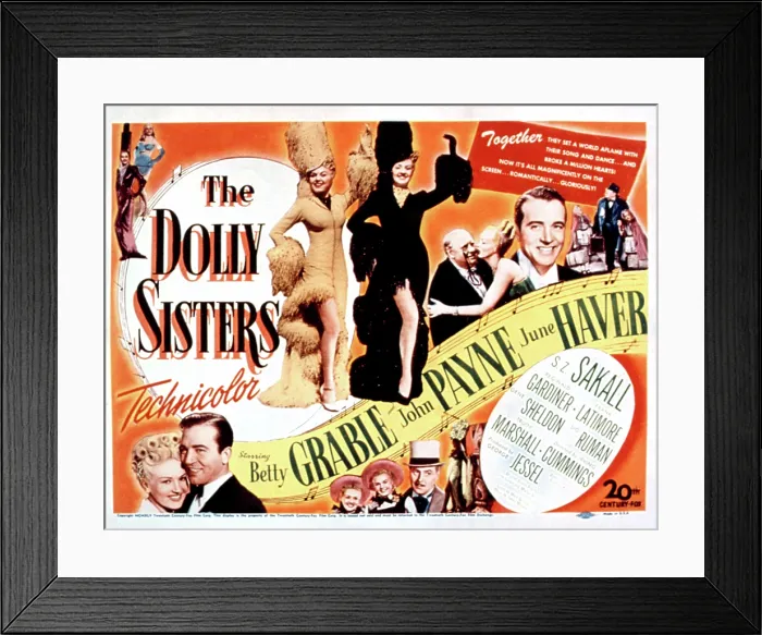 Framed Print : THE DOLLY SISTERS, Betty Grable, June Haver, John Payne, 1945, TM and Copyright (c)20th Century Fox Film Corp. All rights reserved Framed Print : THE DOLLY SISTERS, Betty Grable, June Haver, John Payne, 1945, TM and Copyright (c)20th Century Fox Film Corp. All rights reserved