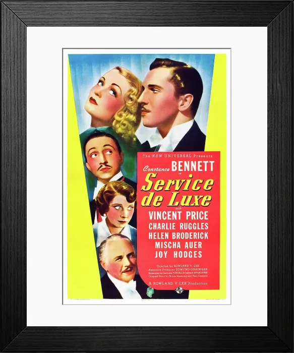 Framed Print : SERVICE DE LUXE, top from left: Constance Bennett, Vincent Price, left from top: Mischa Auer, Helen Broderick, Charlie Ruggles, 1938 Framed Print : SERVICE DE LUXE, top from left: Constance Bennett, Vincent Price, left from top: Mischa Auer, Helen Broderick, Charlie Ruggles, 1938